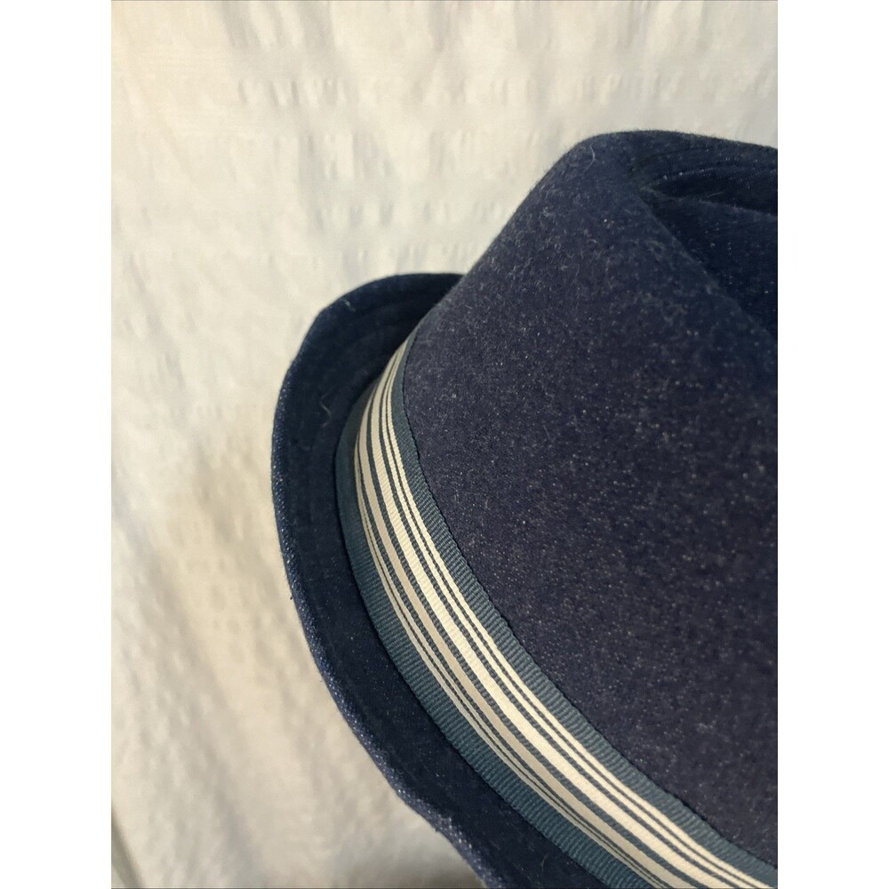 VTG Trevero Blue Fedora Men’s Hat L  Cotton Polyester Spandex - Picture 8 of 12